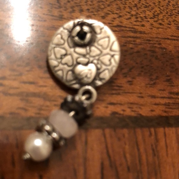 Brighton Vintage Hanging rose quartz and pearl pierced Earrings - Picture 3 of 12